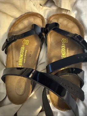 Birkenstock Black Patent Crisscross Women's Sandals